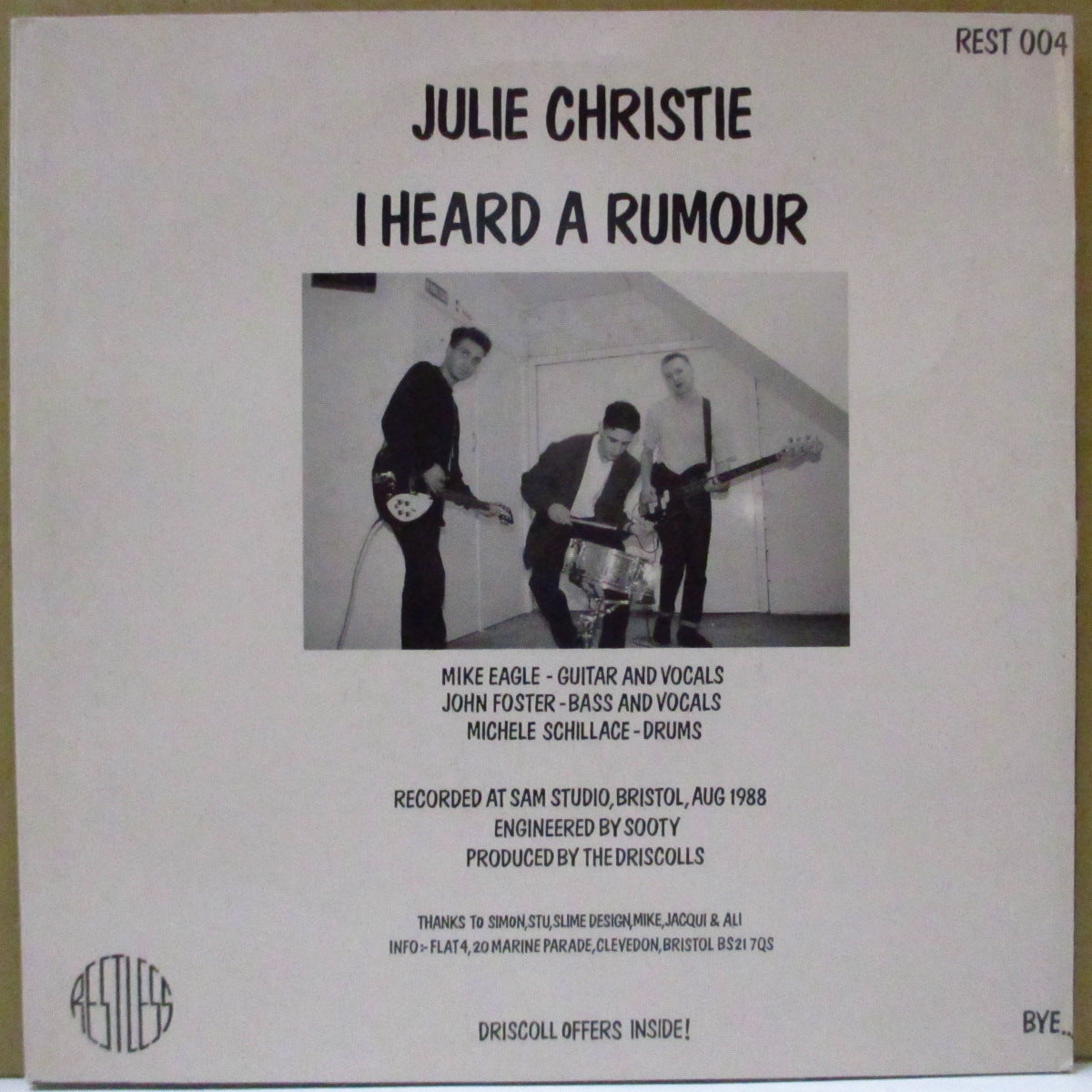 DRISCOLLS, THE (ザ・ドリスコールズ) - Julie Christie (UK オリジナル 7インチ+光沢固紙ジャケ)