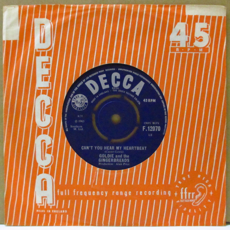 GOLDIE & THE GINGERBREADS (ゴルディ＆ジンジャーブレッズ)  - Can't You Hear My Heartbeat (UK Orig.7"+CS)