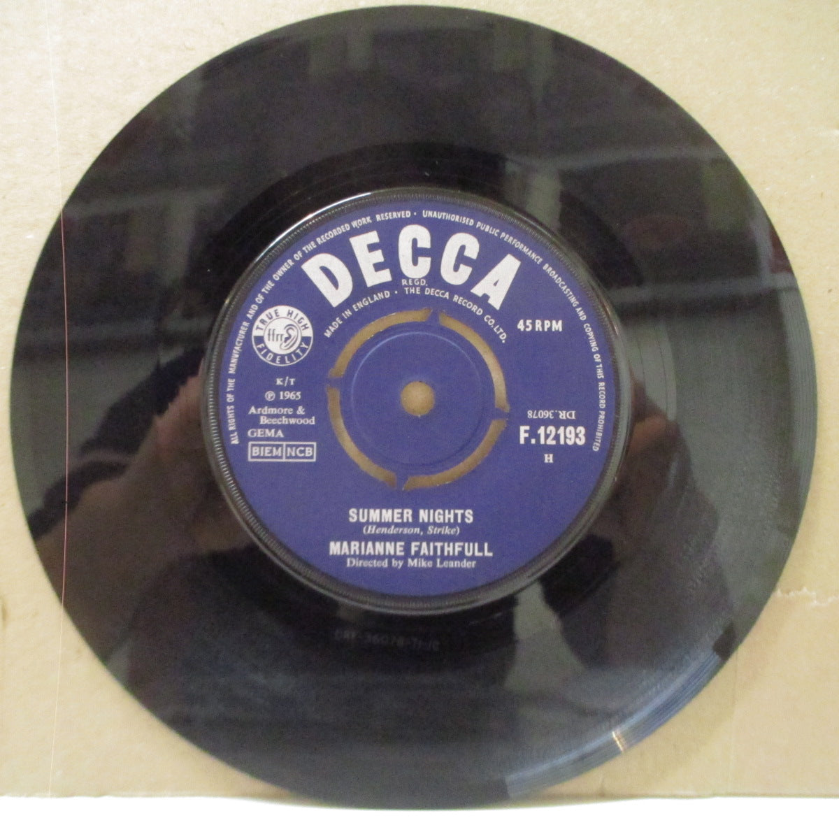 MARIANNE FAITHFULL (マリアンヌ・フェイスフル) - Summer Nights (UK Orig.7")