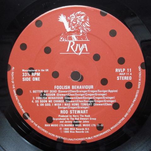 ROD STEWART (ロッド・スチュワート) - Foolish Behaviour (UK Orig.LP+Inner/No Poster)