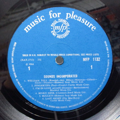 SOUNDS INCORPORATED (サウンズ・インコーポレイテッド) - Sounds Incorporated (UK 60's Reissue MONO)