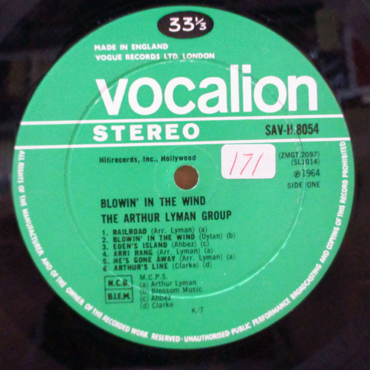 ARTHUR LYMAN (アーサーライマン) - Blowin' In The Wind (UK オリジナル・ステレオ LP/両面コーティング・ジャケ)