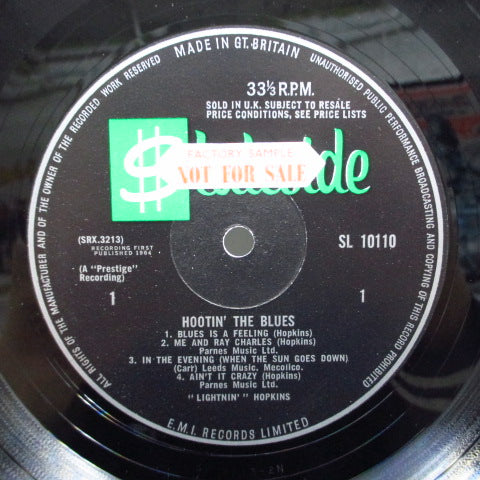 LIGHTNIN' HOPKINS - Hootin' The Blues (UK Orig.Mono LP+Promo Sticker/CFS)