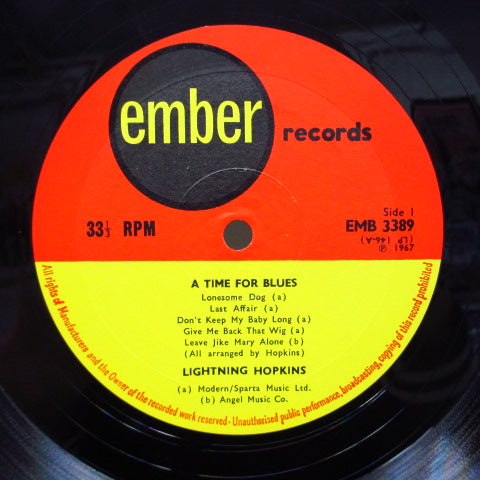 LIGHTNIN' HOPKINS - A Time For Blues (UK Orig.Mono LP/CS)