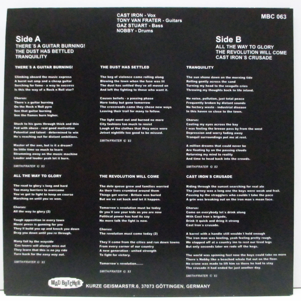 RED ALERT (レッド・アラート) - There's A Guitar Burning! (German '16年再発 7"EP/MBC 063)