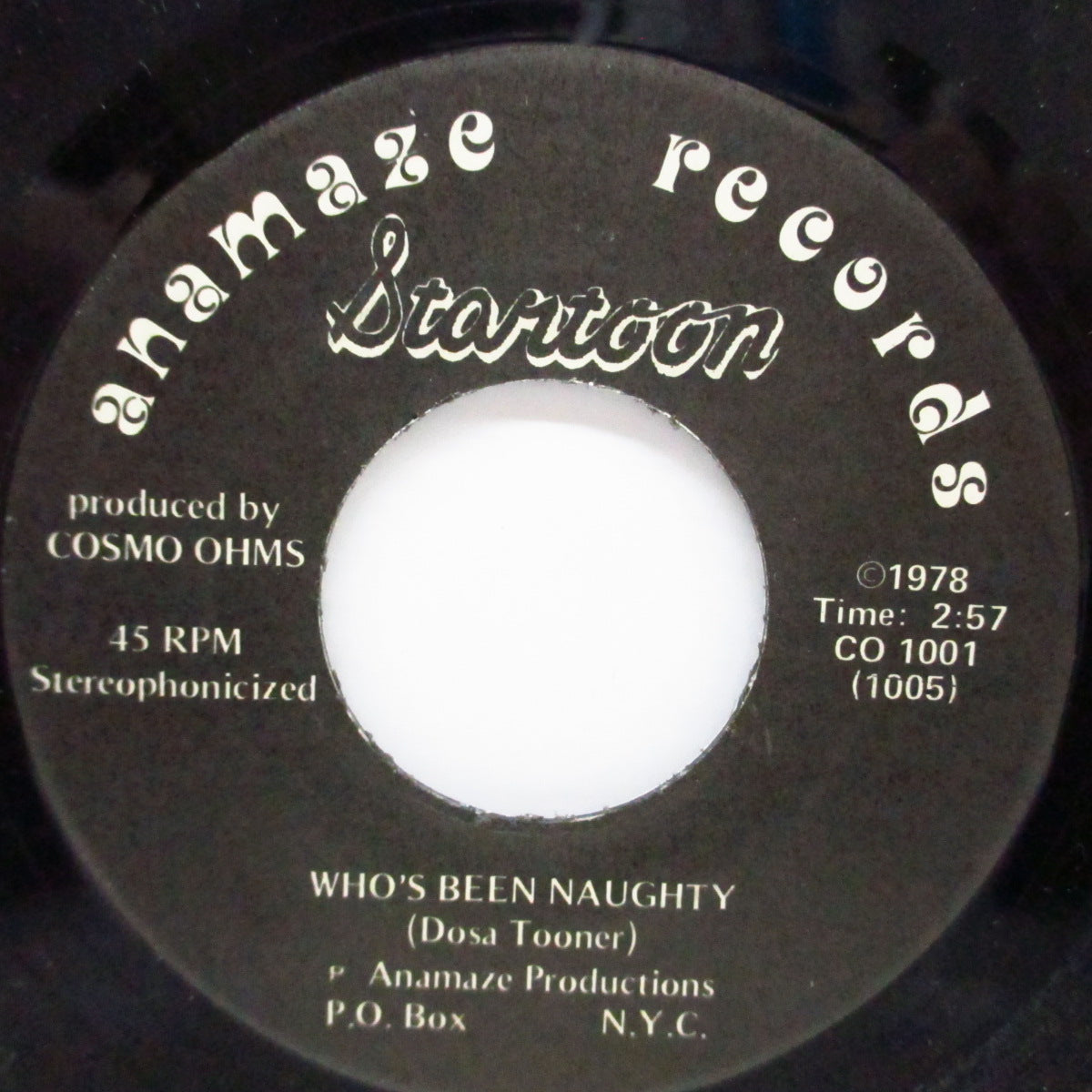 STARTOON (スタートゥーン) - Who's Been Naughty (US オリジナル 7"/ジャケ無し)