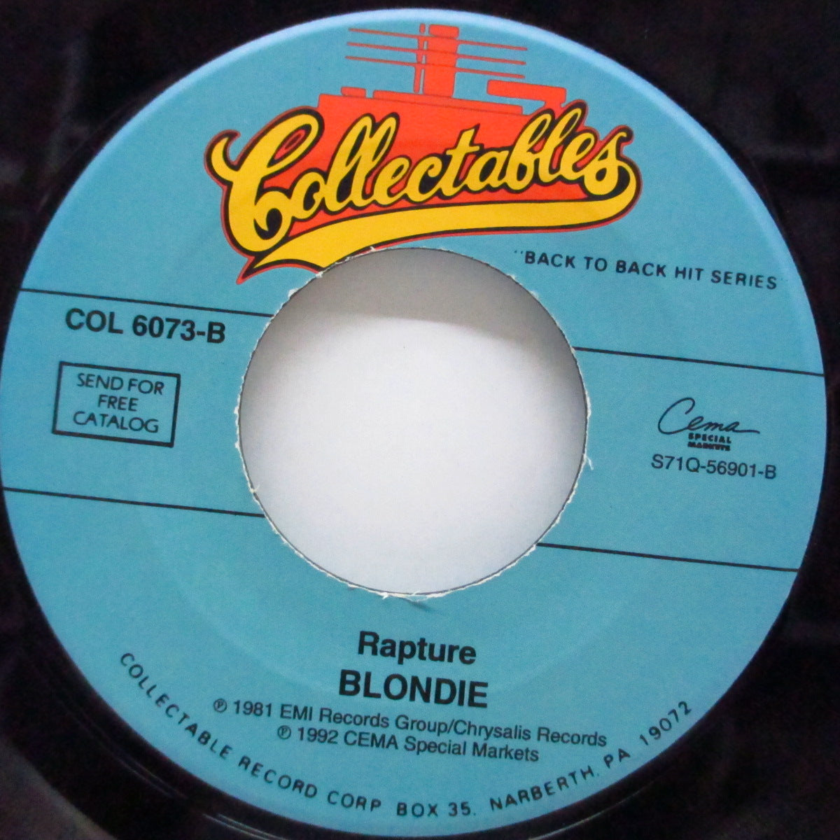 BLONDIE (ブロンディ) - Call Me / Rapture (US '93年再発「ジュークボックス用」7")