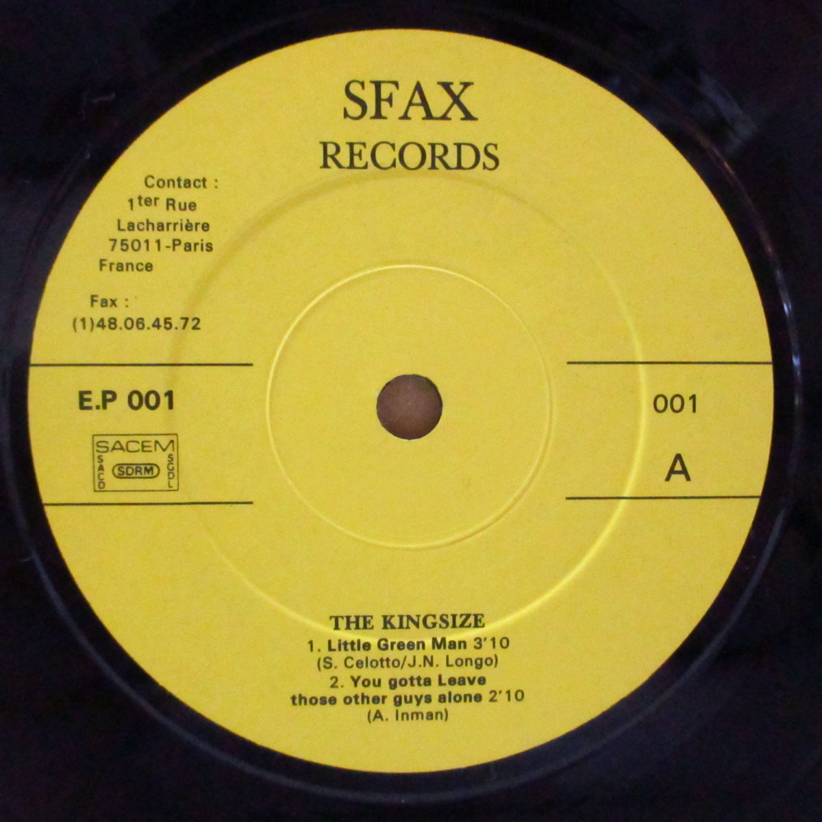 KING SIZE, THE (ザ・キング・サイズ) - Hot Rhythm & Rockabilly (France オリジナル 7")