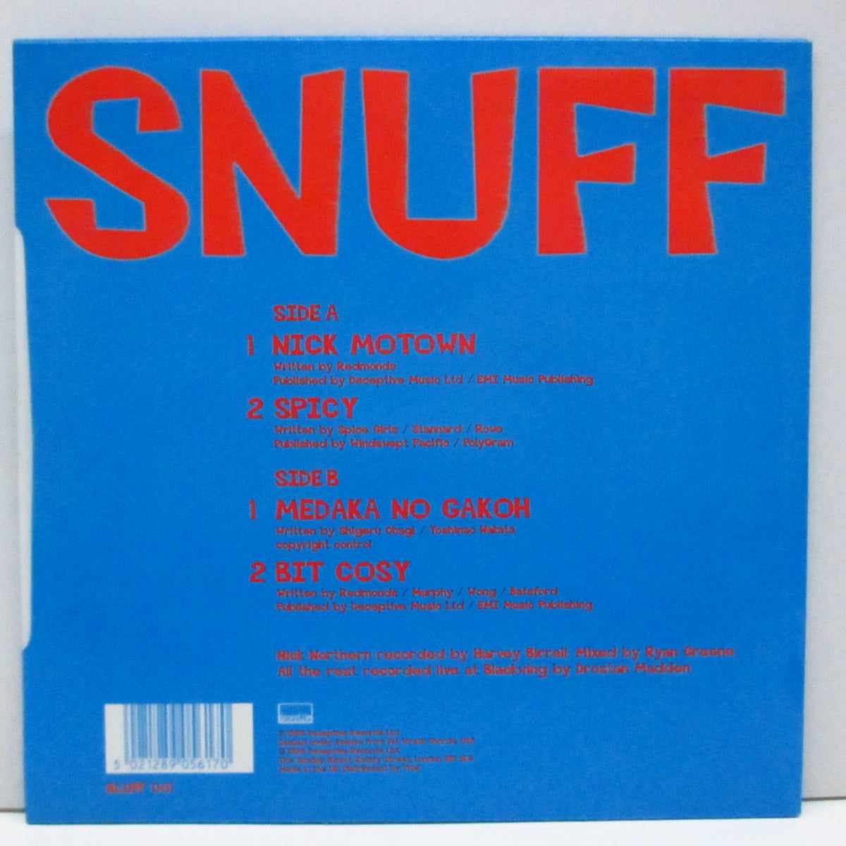 SNUFF (スナッフ) - Nick Motown E.P (UK オリジナル 7"EP)