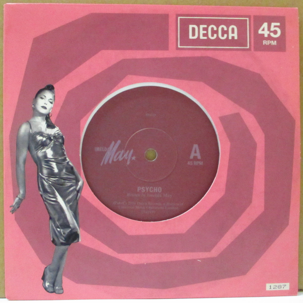 IMELDA MAY (イメルダ・メイ) - Psycho (EU 限定ホワイトヴァイナル 7"/ナンバリング入りダイカットジャケ)