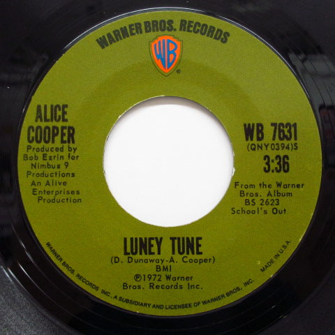ALICE COOPER (アリス・クーパー) - Elected / Luney Tune (US Orig.7")