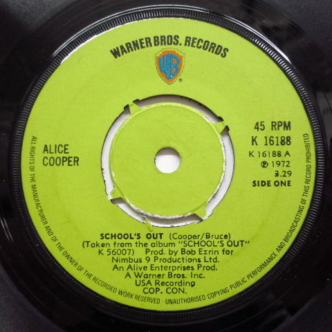 ALICE COOPER - School's Out / Gutter Cat (UK Oreig.7")