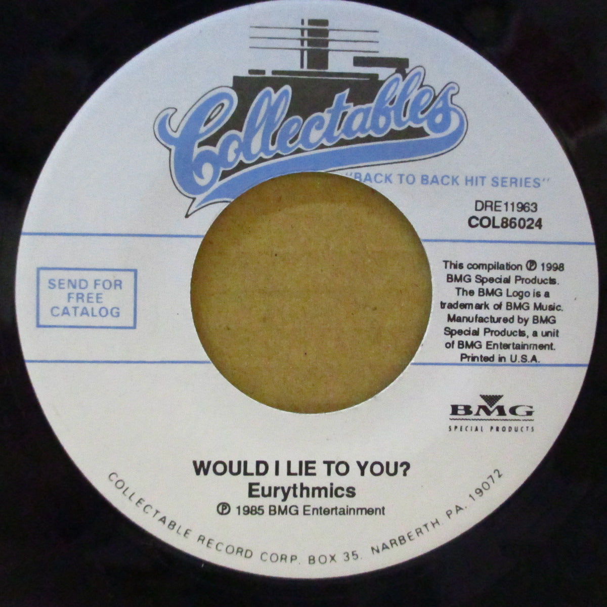 EURYTHMICS (ユーリズミックス) - Would I Lie To You (US Reissue 7")