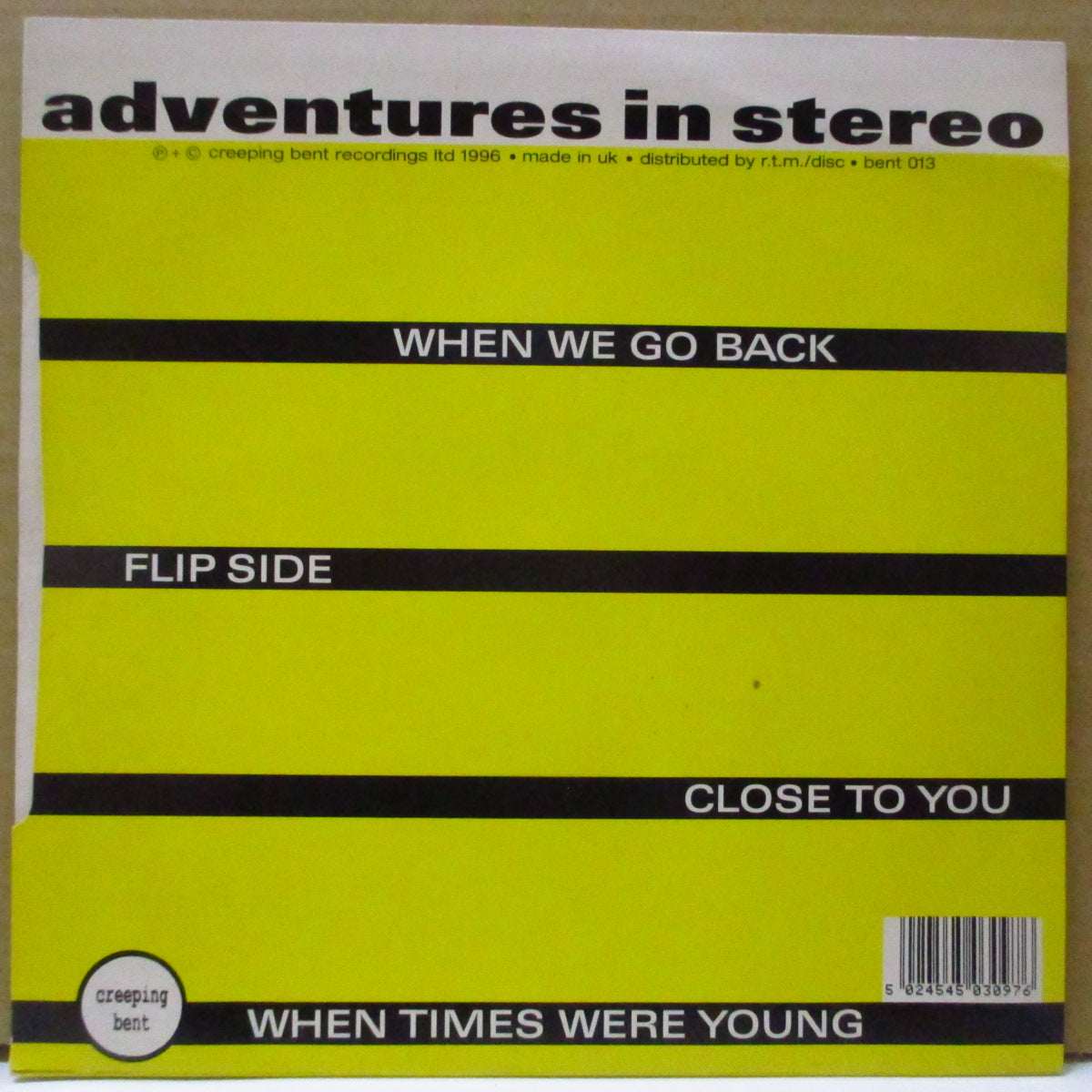 ADVENTURES IN STEREO (アドヴェンチャーズ・イン・ステレオ) - When We Go Back +3 (UK Orig.7")