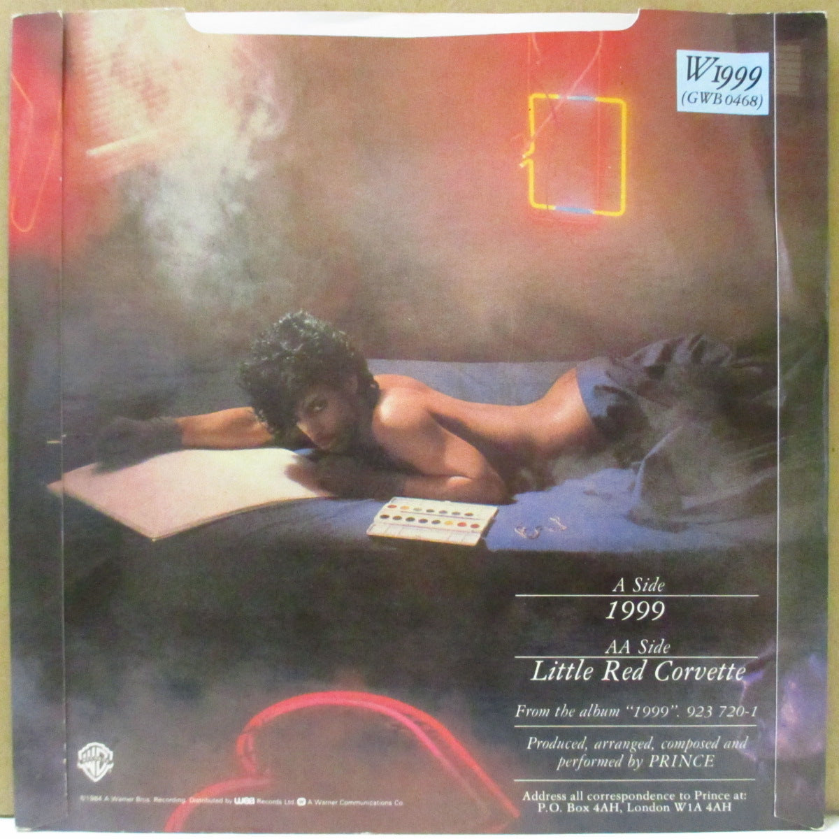 PRINCE (プリンス) - 1999 / Little Red Corvette (UK '84 再発ペーパーラベ 7"+光沢固紙ジャケ)
