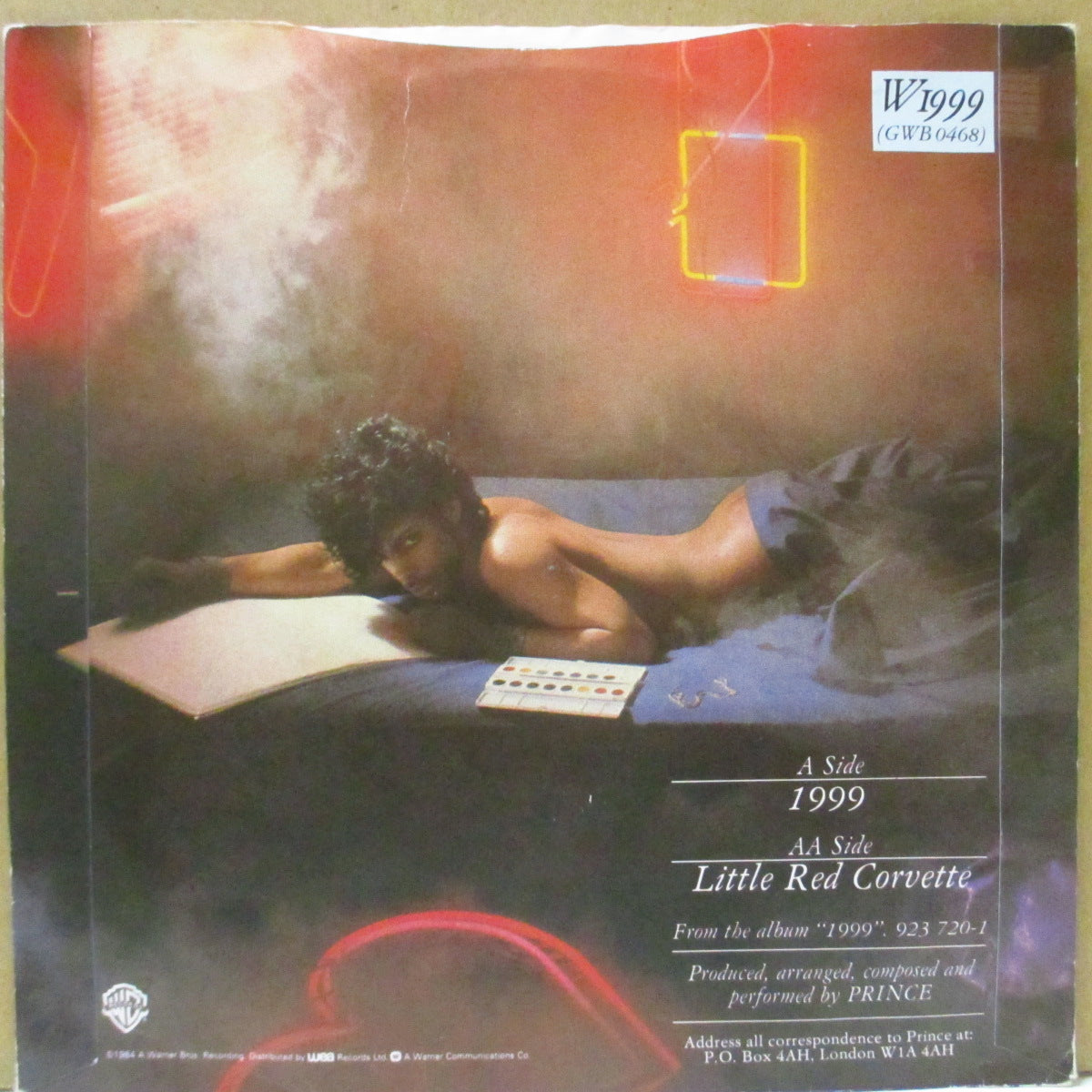 PRINCE (プリンス) - 1999 / Little Red Corvette (UK '84 再発ペーパーラベ 7"+マット・ソフトジャケ)