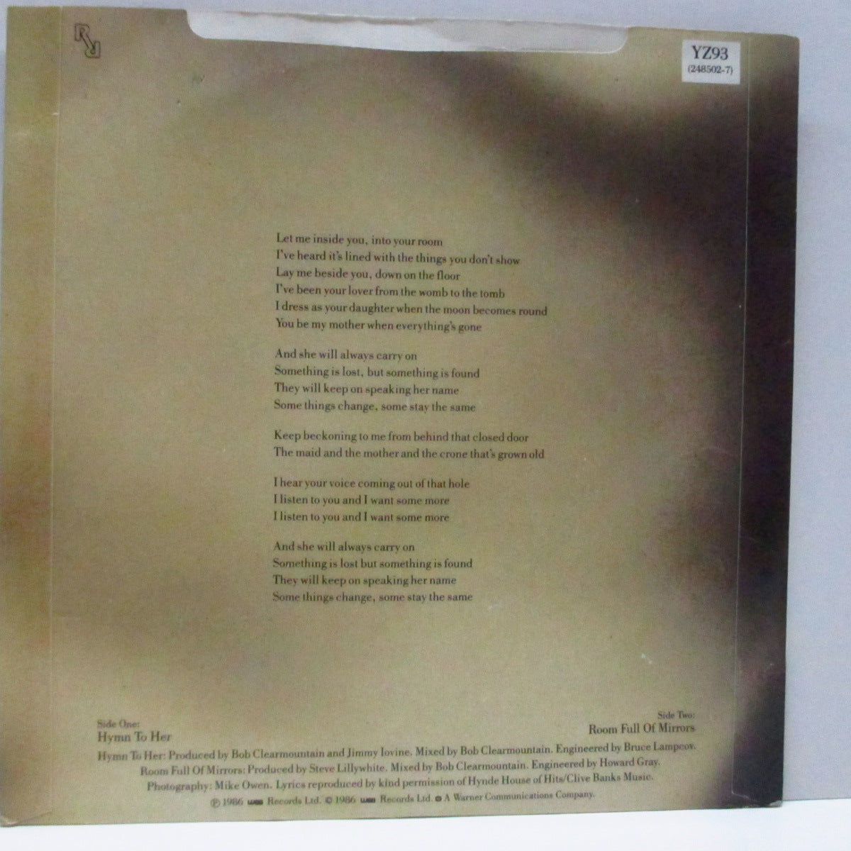 PRETENDERS (プリテンダーズ) - Hymn To Her (UK Orig.7")