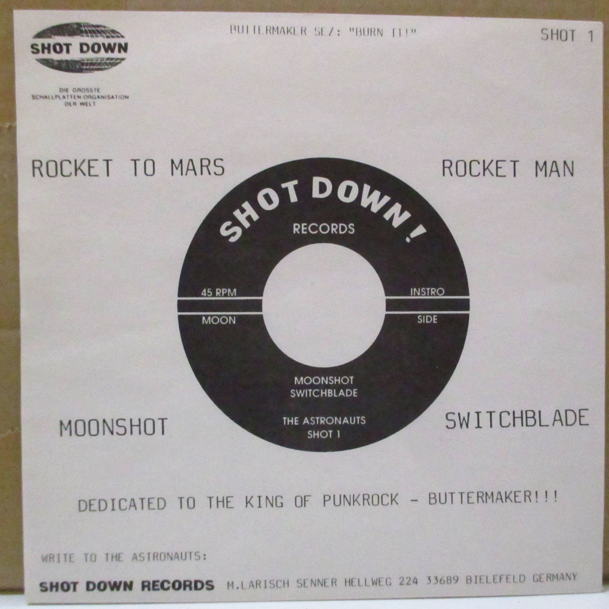 ASTRONAUTS, THE (ジ・アストロノーツ) - Go, Go...America!! (German 3rd Press.Green Vinyl Mono 7")