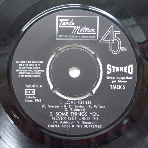 SUPREMES (シュープリームス) - Greattest Hits 9 / Love Child +3 (Sweden Orig.EP/両面CS)