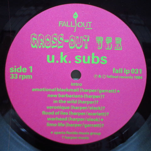 U.K. SUBS (U.K. サブス) - Gross Out USA (UK オリジナル LP/緑ジャケ)