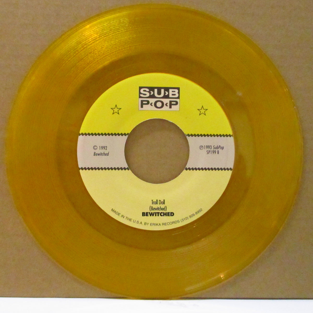 BEWITCHED (ビウィッチト) - Hey White Homey / Troll Doll (US 2000 Ltd.Yellow Vinyl 7")