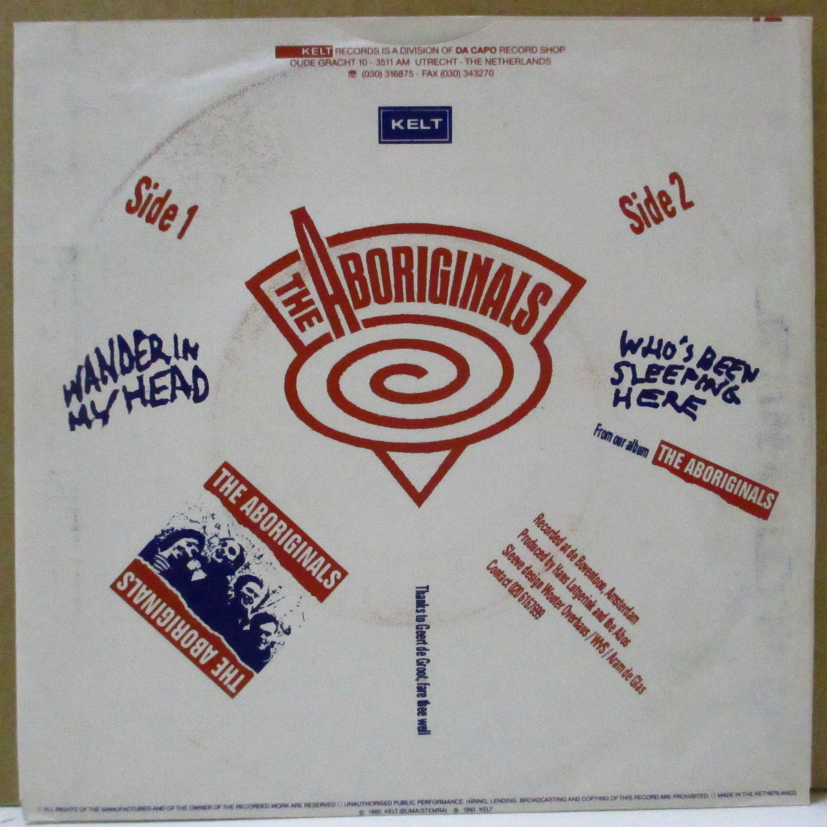 ABORIGINALS, THE (ジ・アボリジナルズ) - Wander In My Head (Dutch オリジナル 7")