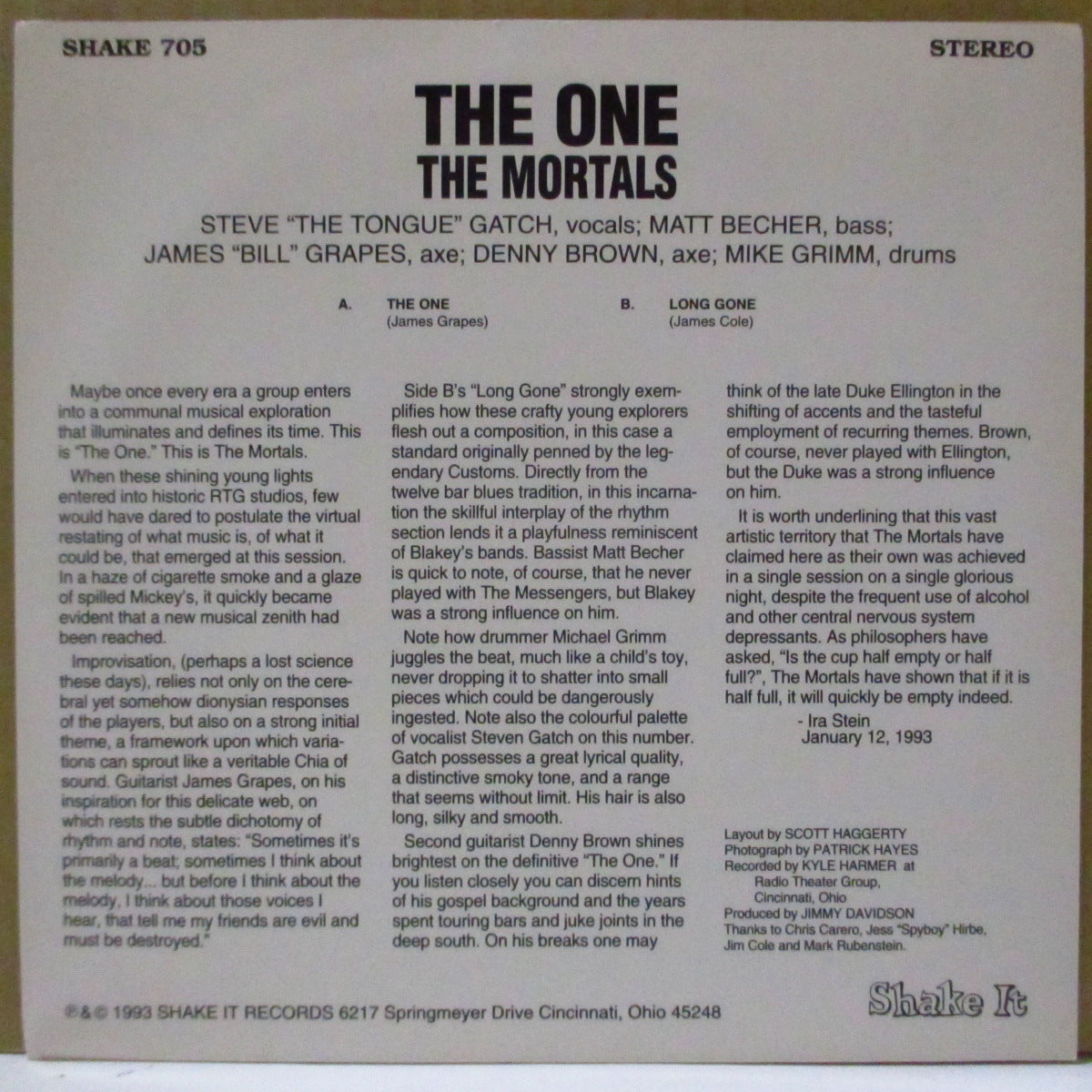 MORTALS, THE (ザ・モータルズ) - The One (US オリジナル 7")