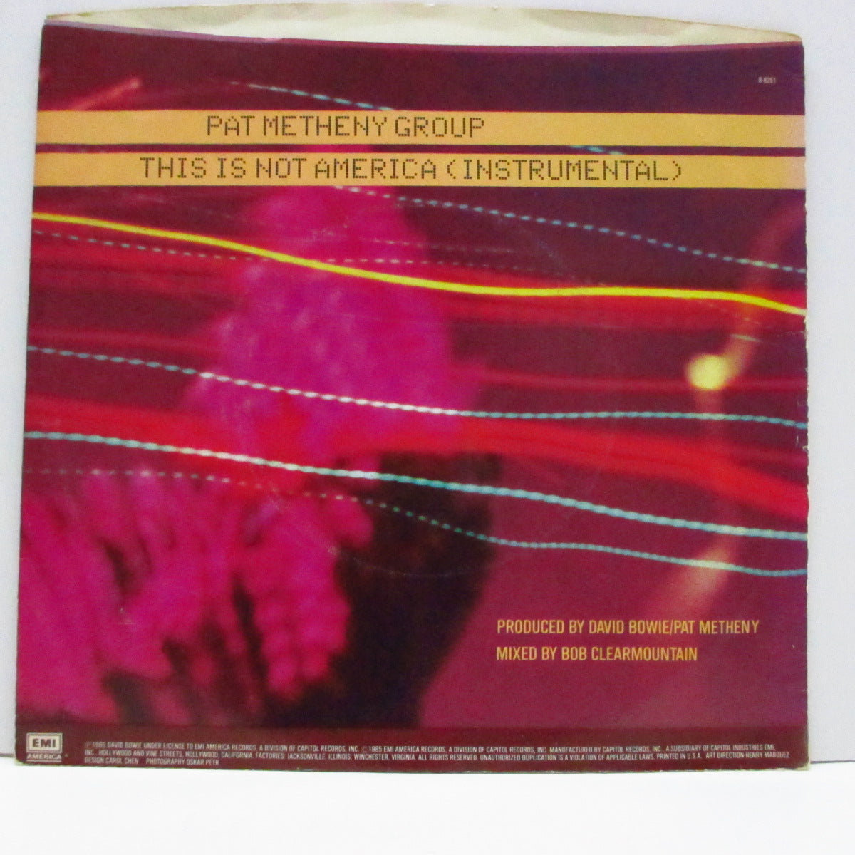 DAVID BOWIE / PAT METHENY GROUP (デヴィッド・ボウイ / パット・メセニー・グループ) - This Is Not America (US Orig.7"+Stickered PS)