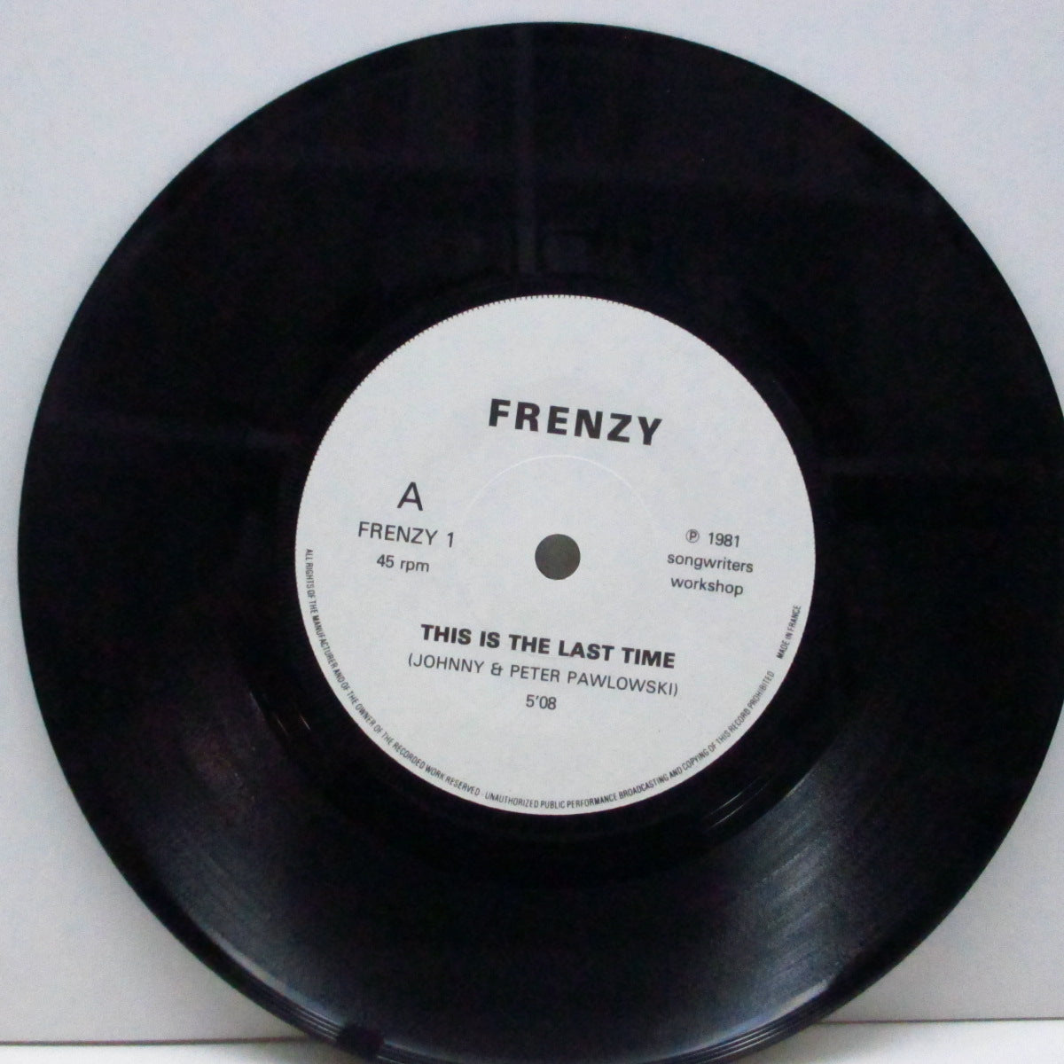 FRENZY (フレンジー) - This Is The Last Time (UK オリジナル 7")