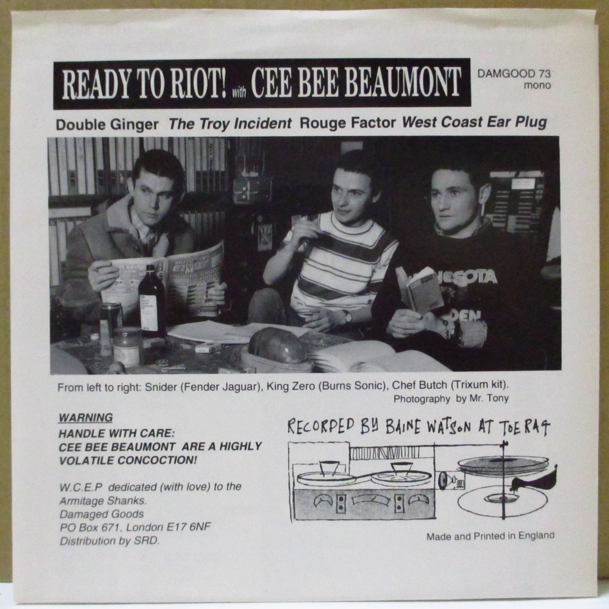 CEE BEE BEAUMONT (シー・ビー・ボーモント) - Ready To Riot! (UK オリジナル・モノラル 7")