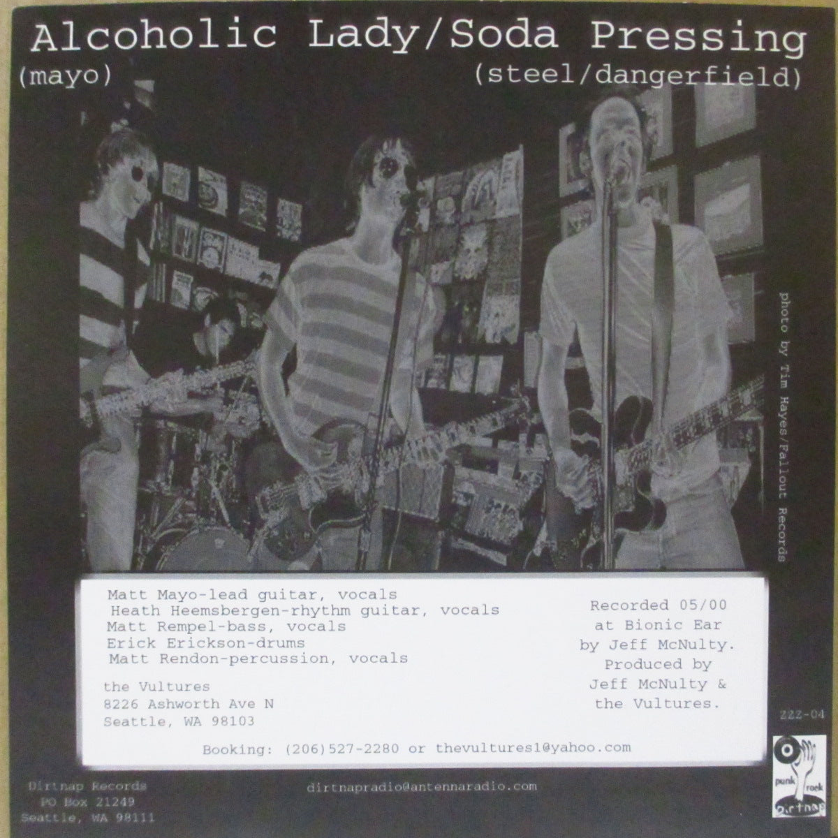 VULTURES, THE (ヴァルチャーズ) - Alcoholic Lady (US オリジナル 7")