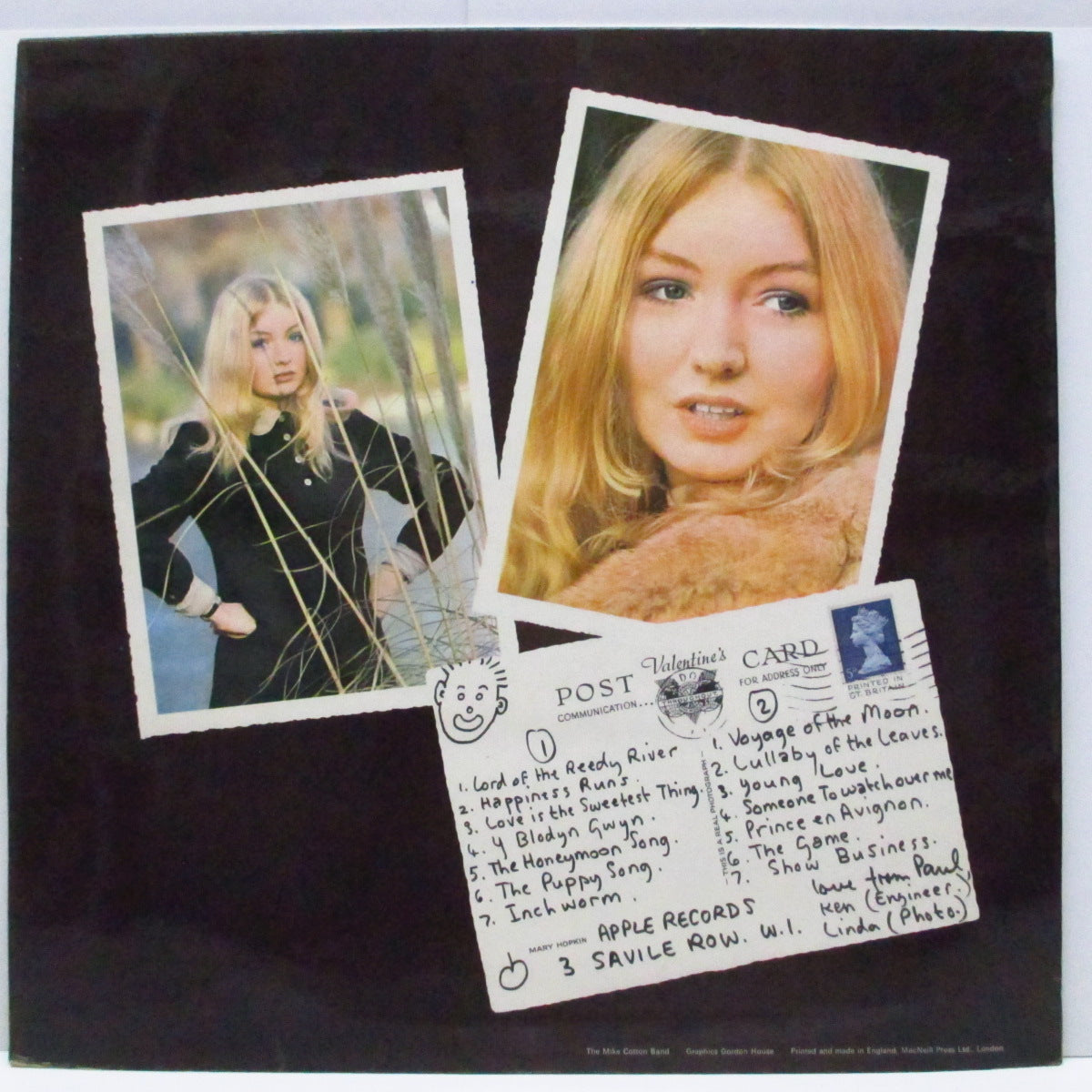MARY HOPKIN (メリー・ホプキンス) - Post Card (UK オリジナル「モノラル」LP/両面コーティング・ジャケ)