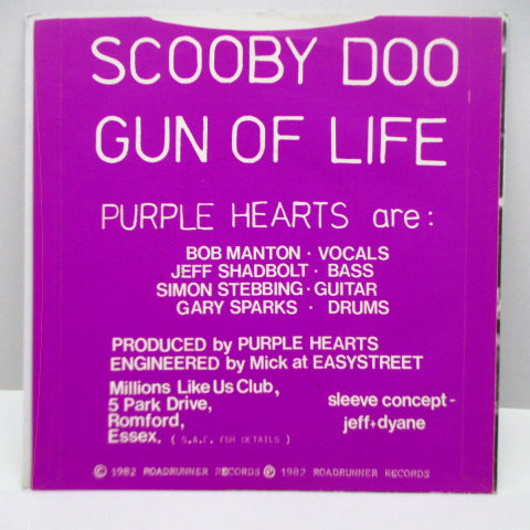 PURPLE HEARTS (パープル・ハーツ) - Plane Crash (UK オリジナル 7"+メンバー3人の直筆サイン入ジャケ)