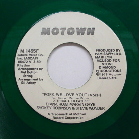 DIANA ROSS, MARVIN GAYE etc (ダイアナ・ロス、、マーヴィン・ゲイ.他)他.. - Pops, We Love You (Promo Green Vinyl)
