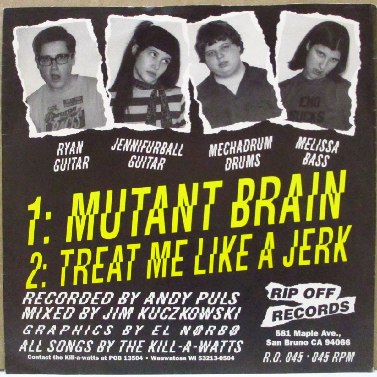 KILL-A-WATTS - Kill Kill Kill Kill (US Orig.1-Sided 7")