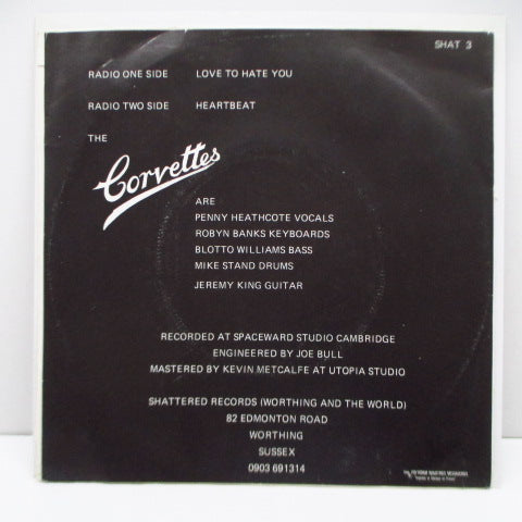 CORVETTES, THE (ザ ・コルヴェッツ) - Love To Hate You (US オリジナル 7"+マットソフト紙ジャケ) 英ブライトンの女性 Vo.ニューウェーブ!
