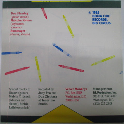 VELVET MONKEYS (ヴェルヴェット・モンキーズ) - Colors' Part I & II (US Orig.7")