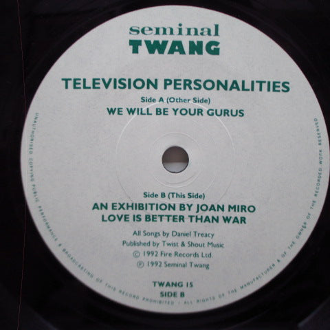 TELEVISION PERSONALITIES (テレヴィジョン・パーソナリティーズ) - We Will Be Your Gurus (UK オリジナル 7"/光沢固紙製ジャケ) B面アルバム未収録!
