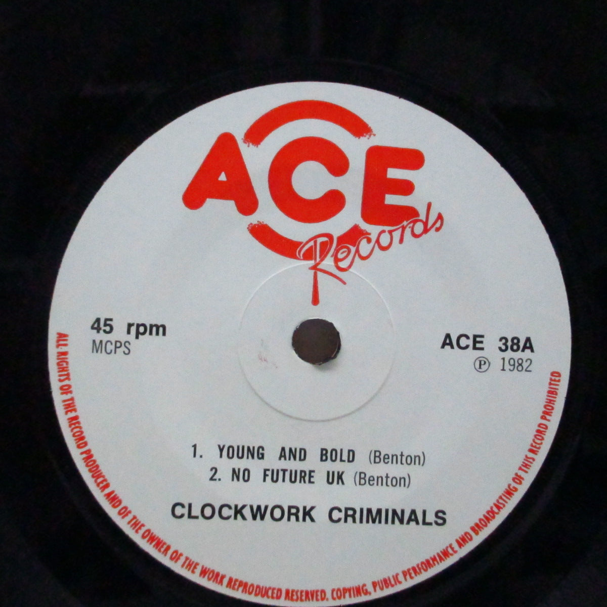 CLOCKWORK CRIMINALS (クロックワーク・クリミナルズ) - Young And Bold (UKオリジナル 7"EP)