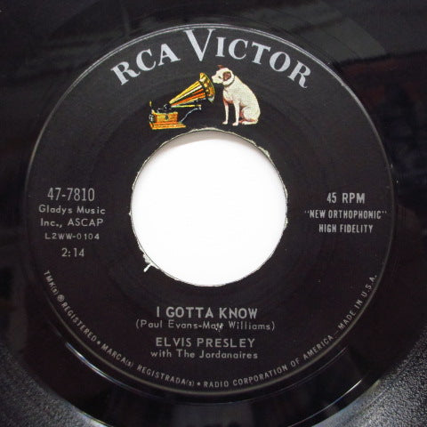 ELVIS PRESLEY (エルヴィス・プレスリー) - Are You Lonesome Tonight? (US オリジナル「ライン無しレーベル」7インチ)