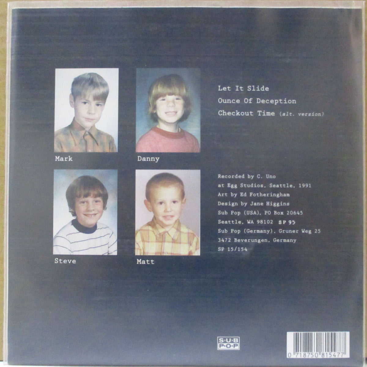 MUDHONEY (マッドハニー) - Let It Slide +2 (German Limited Clear Yellow Vinyl 7"/廃盤 NEW)