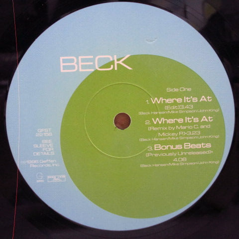 BECK (ベック) - Where It's At U.N.K.L.E. Remix (UK '96年 オリジナル 12インチ) 4バージョン収録