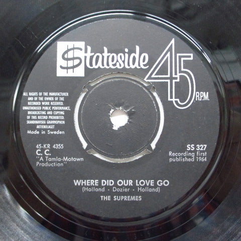 SUPREMES (シュープリームス) - Where Did Our Love Go (Sweden Orig.7"+Yellow PS)