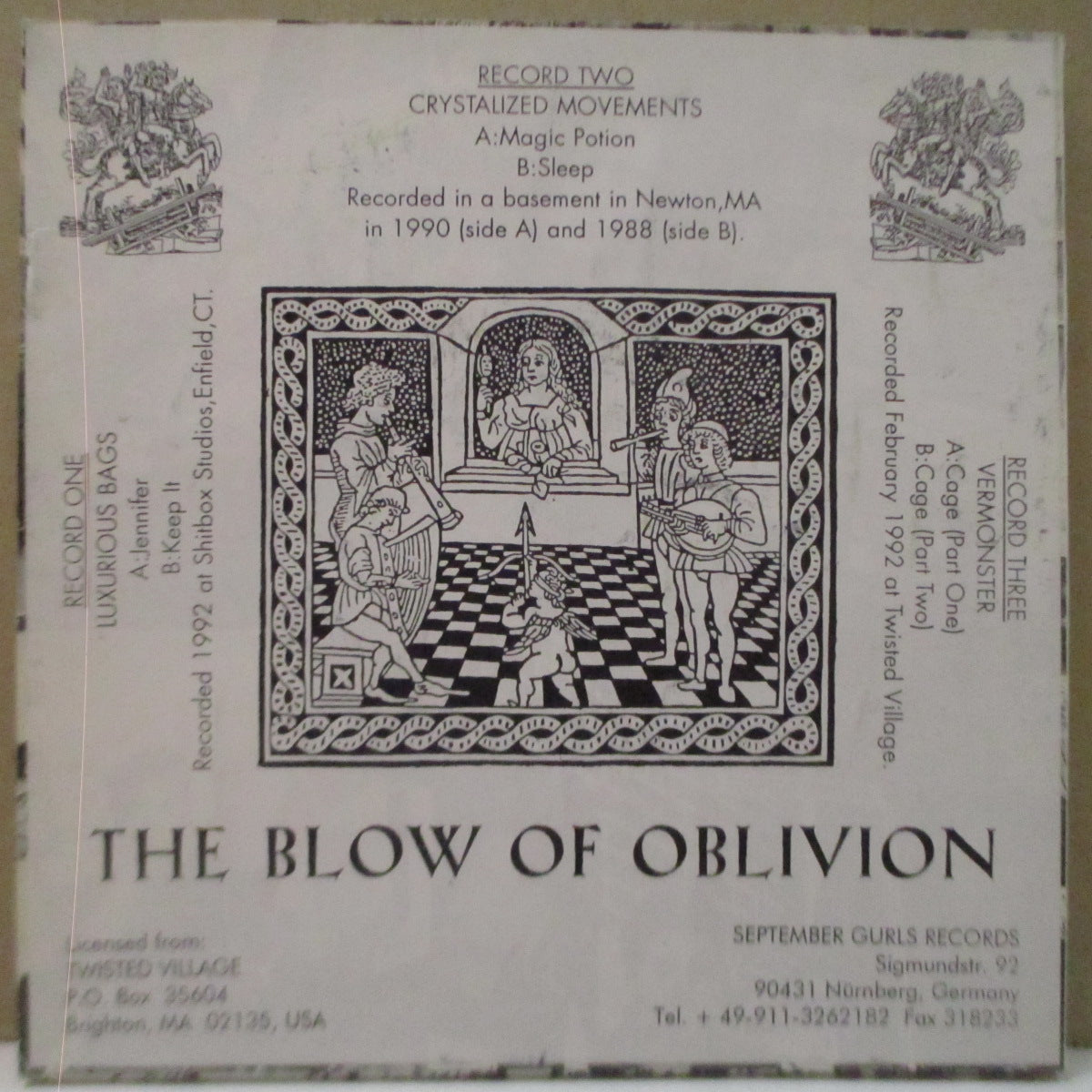 V.A. - The Blow Of Oblivion (German 限定クリア&ブラックヴァイナル 3x7インチ/グリーン・カードボードジャケ)