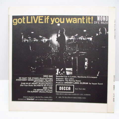 ROLLING STONES (ローリング・ストーンズ) - Got Live If You Want It ! (UK 2nd Press EP/CS)