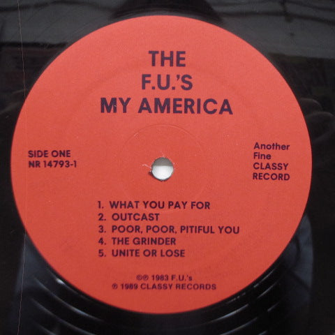F.U.'S (エフユーズ) - My America (US Reissue LP/Waterfall CVR)