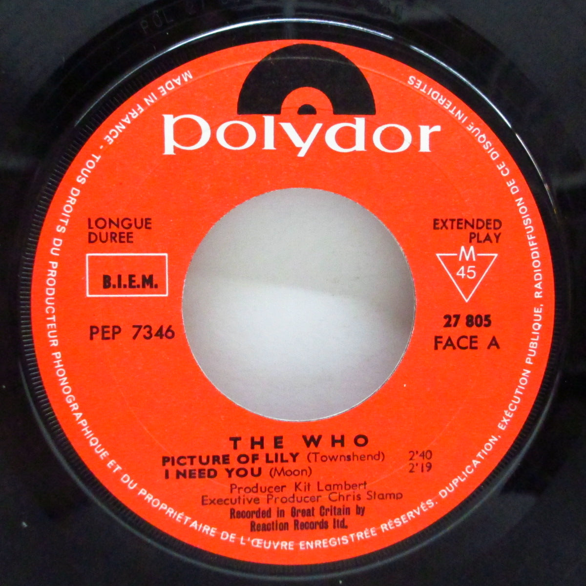 WHO (フー) - Pictures Of Lily +3 (France Orig.EP/CFS)