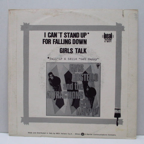 ELVIS COSTELLO And The Attractions (エルヴィス・コステロ & ジ・アトラクションズ) - I Can't Stand Up For Falling Down (Italy Orig.7"+PS)