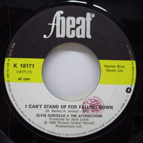 ELVIS COSTELLO And The Attractions (エルヴィス・コステロ & ジ・アトラクションズ) - I Can't Stand Up For Falling Down (Italy Orig.7"+PS)