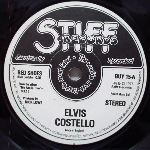 ELVIS COSTELLO (エルヴィス・コステロ) - Red Shoes (UK 2nd Press Flat Center 7"+CS)